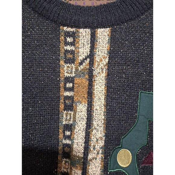 Vintage Sweater Mens Size XL Slouchy Abstract Multi-Color By Leo Chevalier - Picture 3 of 9